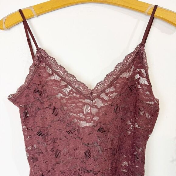 ANTHROPOLOGIE | The Sabrina V-Neck Lace Bodysuit | M | brown - Picture 2 of 12